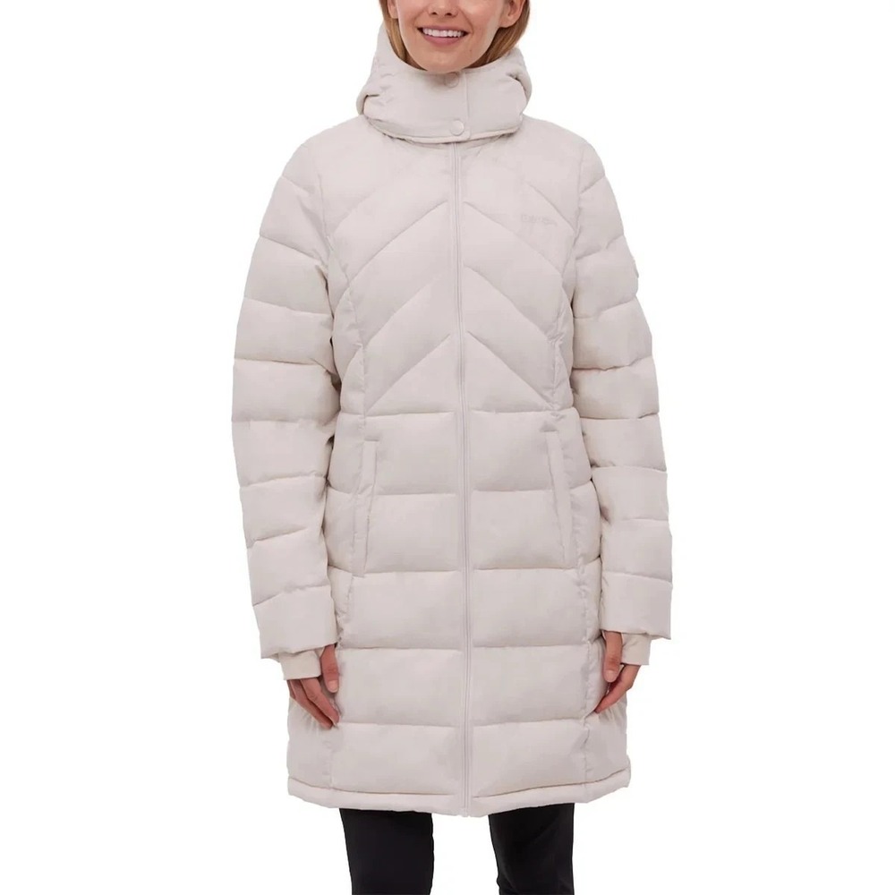 BENCH Long Hooded Puffer Coat Removable Hood Pockets‎ Minimalist Quilted X-Small